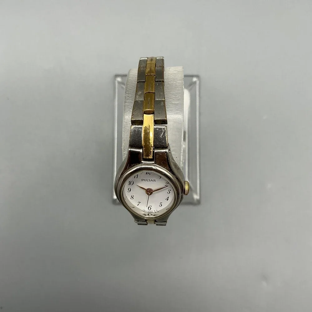 Pulsar 1N01-X098 Womens Watch 17mm Two Tone Bracelet New Battery 5.75